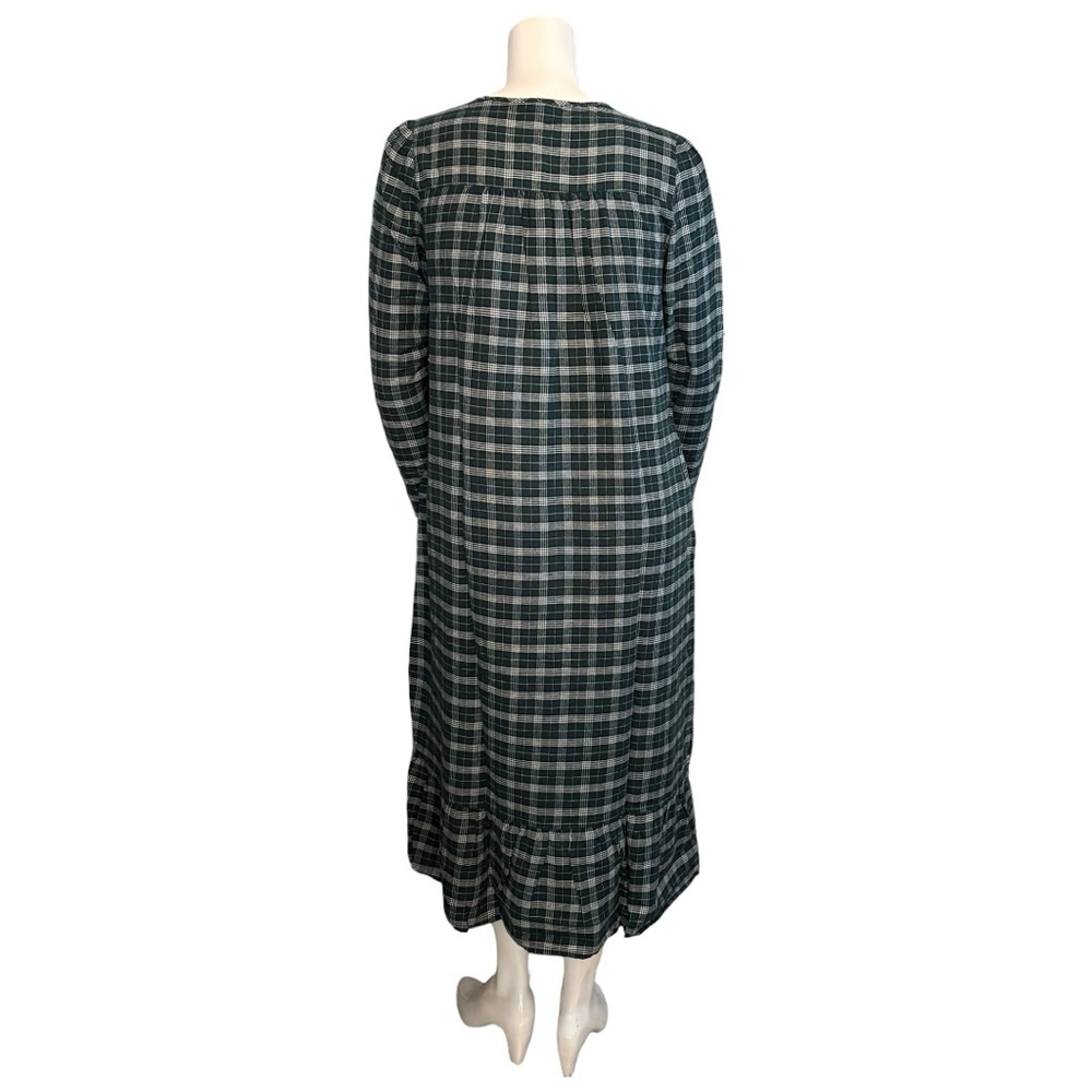 Charter Club Green Plaid Flannel Night Gown, M, Lace Trim - Picture 11 of 16